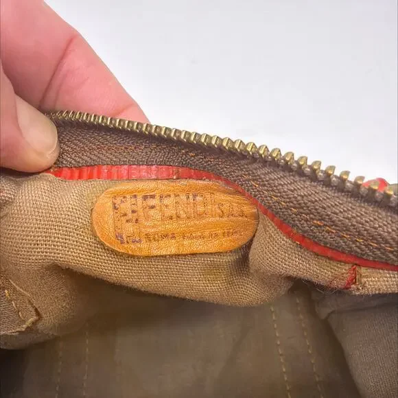 Fendi Red Zucca Canvas Boston Bag - Picture 9 of 9